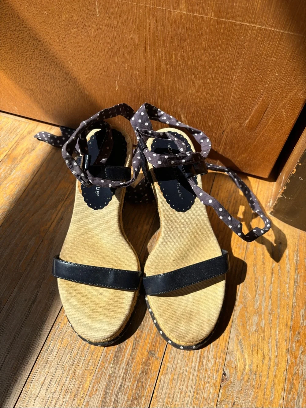 Montego Bay Club Navy Blue Polka Dot Wedges